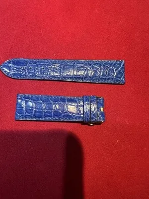 Cinturino per orologio in pelle di coccodrillo blu 22mm - 2606231446