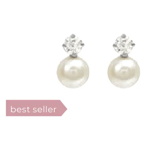 Stroili Bon Ton Orecchini lobo con perle e cubic zirconia Oro 9kt 1426717