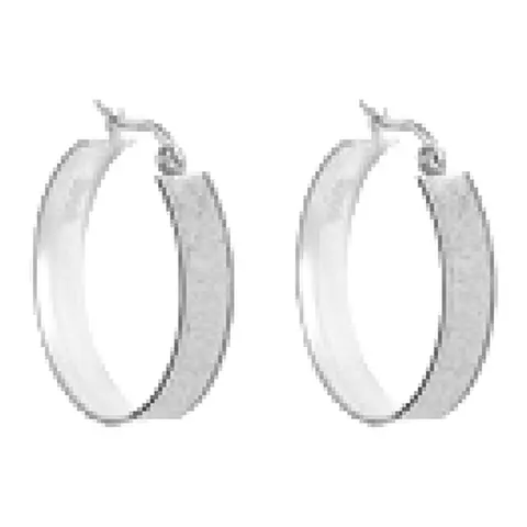 Stroili Aura Collection Orecchini a cerchio con glitter Acciaio 1691042