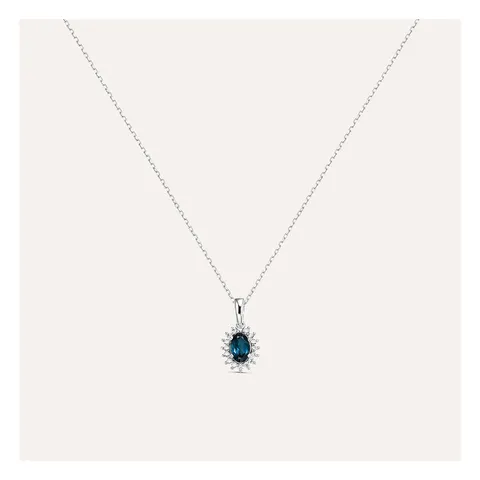 Stroili Amelie Collana ovale con topazio london blue e pietre Oro 9kt 1413268