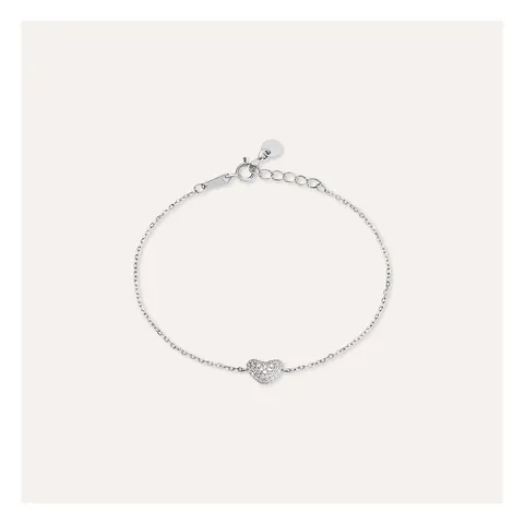 Stroili Silver Shine Bracciale con cubic zirconia cuore pavè Argento 925 1680506