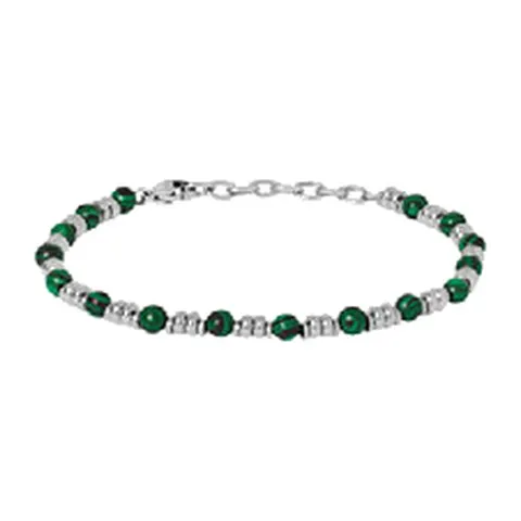 Stroili Man Code Bracciale con malachite Acciaio 1691384