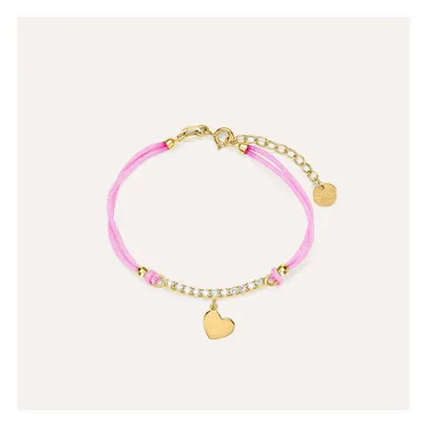 Stroili Silver Baby Bracciale cuore dorato con cordino Argento 925 1697616