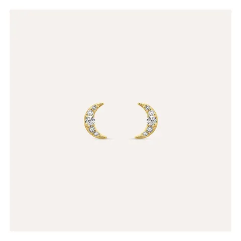 Stroili Bon Ton Orecchini luna con cubic zirconia Oro 9kt 1435997