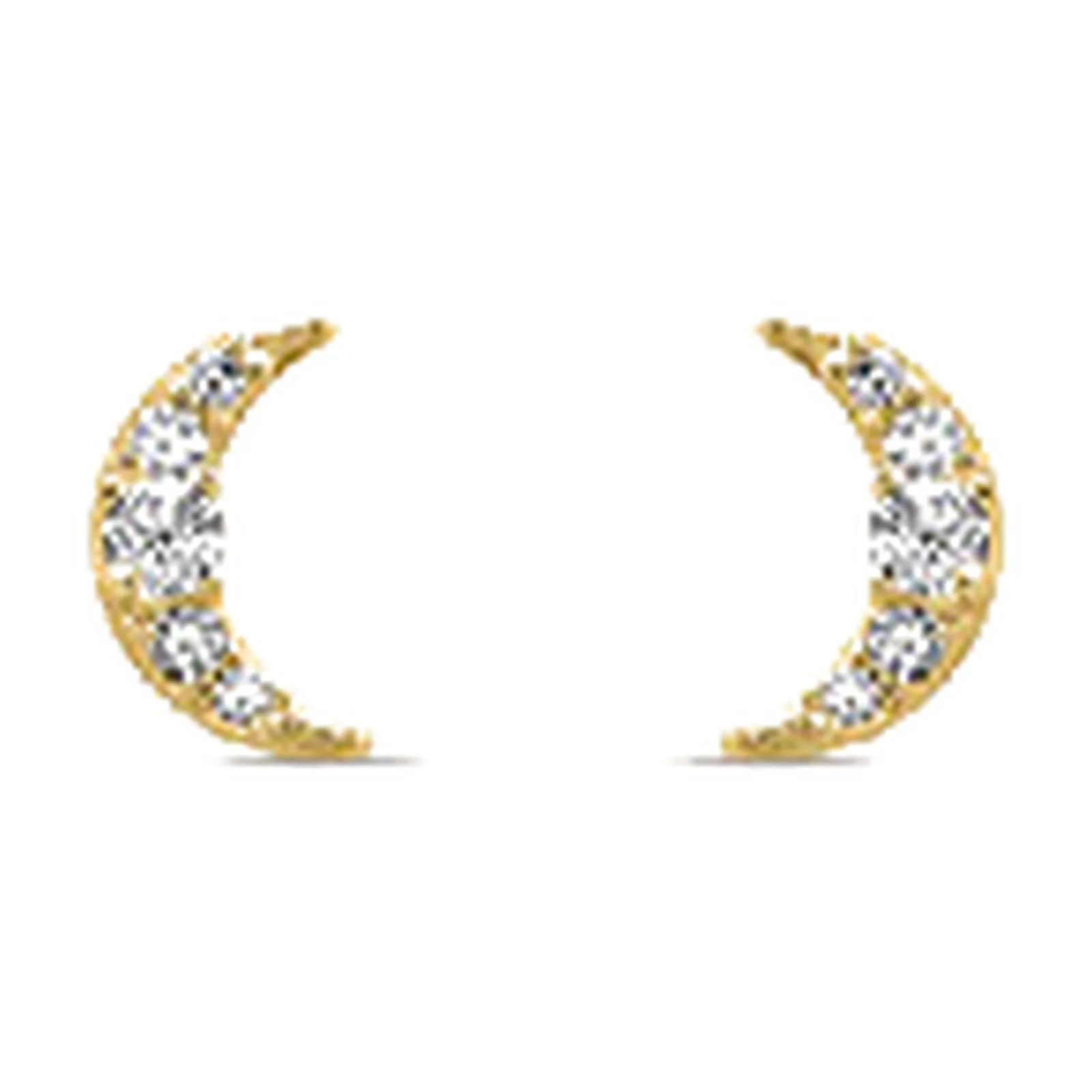 Stroili Bon Ton Orecchini luna con cubic zirconia Oro 9kt 1435997