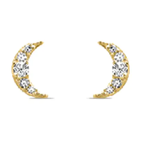 Stroili Bon Ton Orecchini luna con cubic zirconia Oro 9kt 1435997