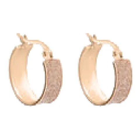 Stroili Aura Collection Orecchini a cerchio rosati con glitter Acciaio 1691043