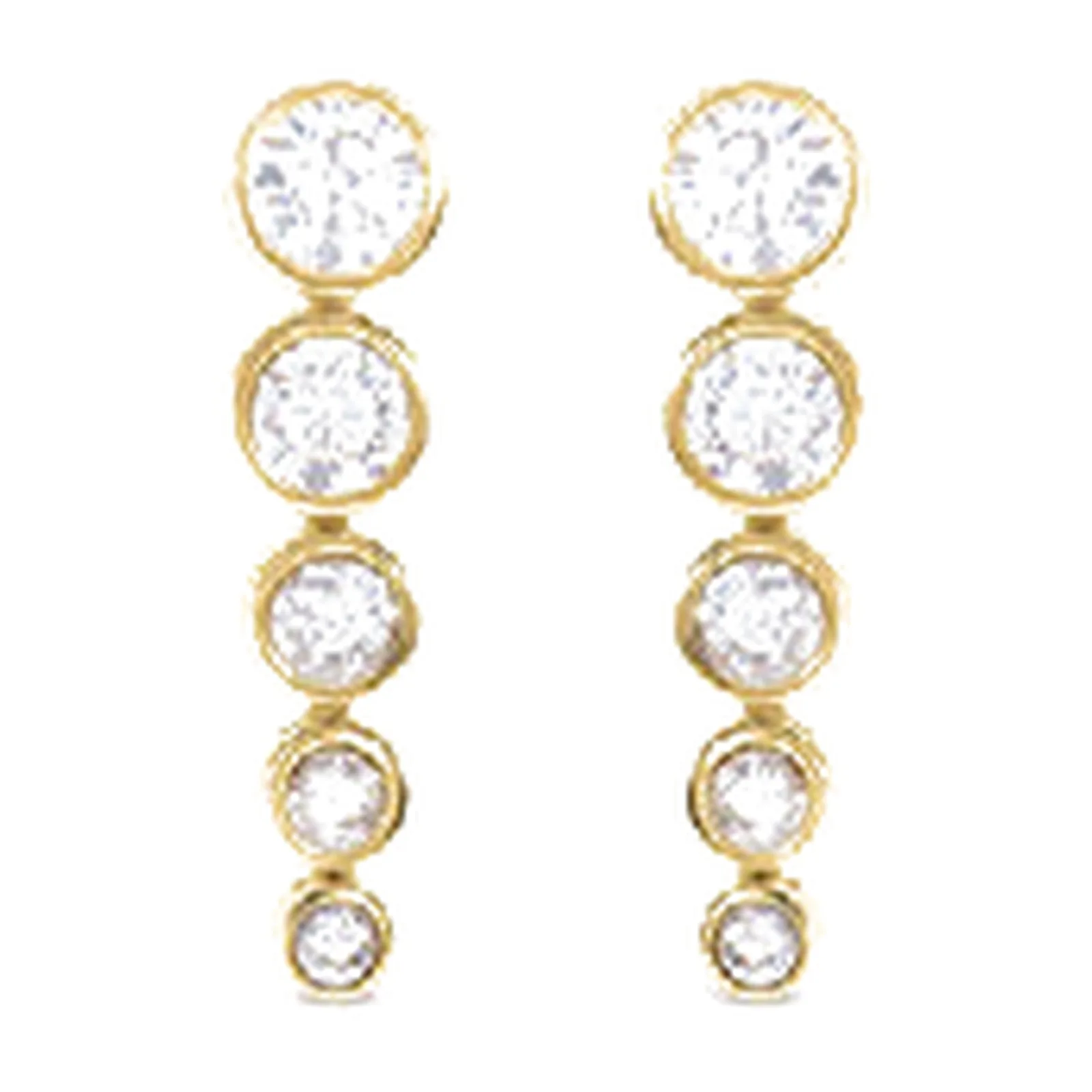 Stroili Aura Collection Orecchini pendenti dorati con cubic Acciaio 1699551
