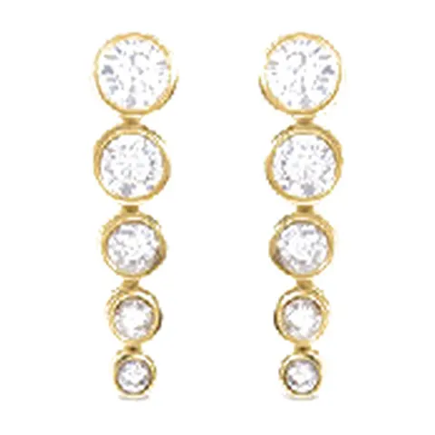 Stroili Aura Collection Orecchini pendenti dorati con cubic Acciaio 1699551
