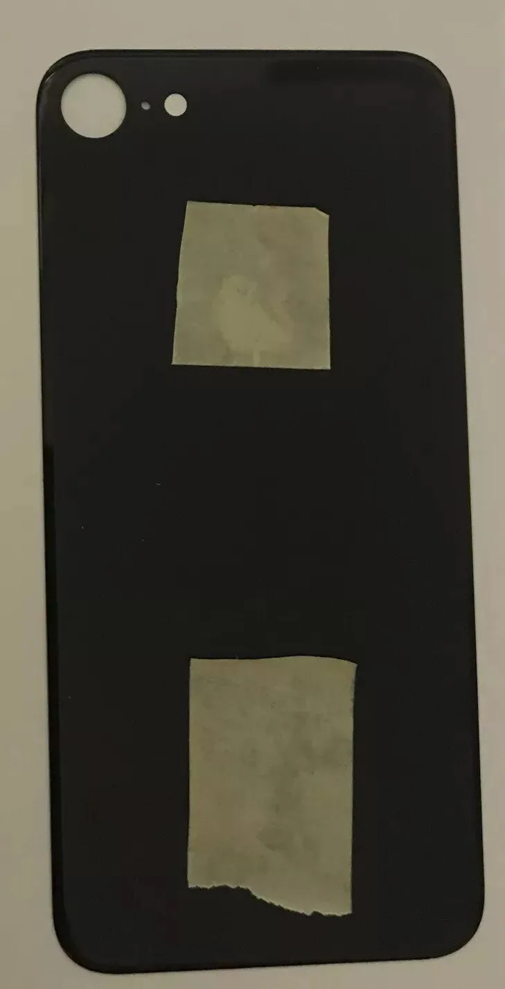 Back vetro Scocca Posteriore Per iPhone 8 Nero Grigio Siderale Foro Big