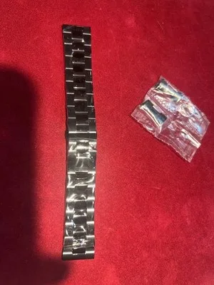 Cinturino per Orologio in Acciaio Nero 22 mm Nuovo con Chiusura Deployant - LAB22609222330