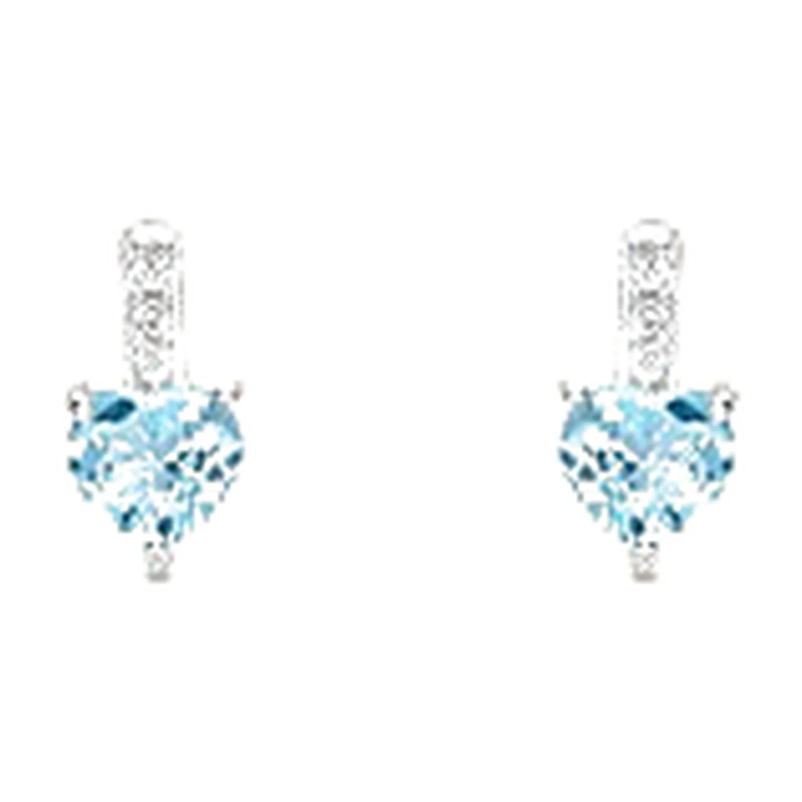 Stroili Amelie Orecchini cuore con topazio sky blue e pietre Oro 9kt 1413236
