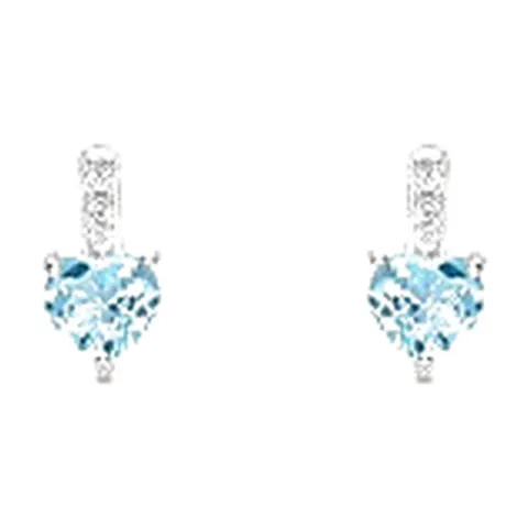 Stroili Amelie Orecchini cuore con topazio sky blue e pietre Oro 9kt 1413236