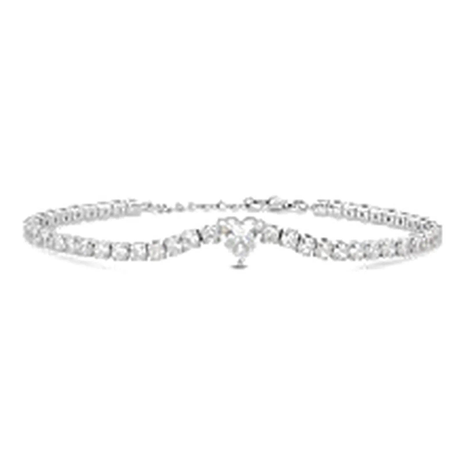 Stroili Silver Elegance Bracciale tennis cuore con cubic Argento 925 1696407