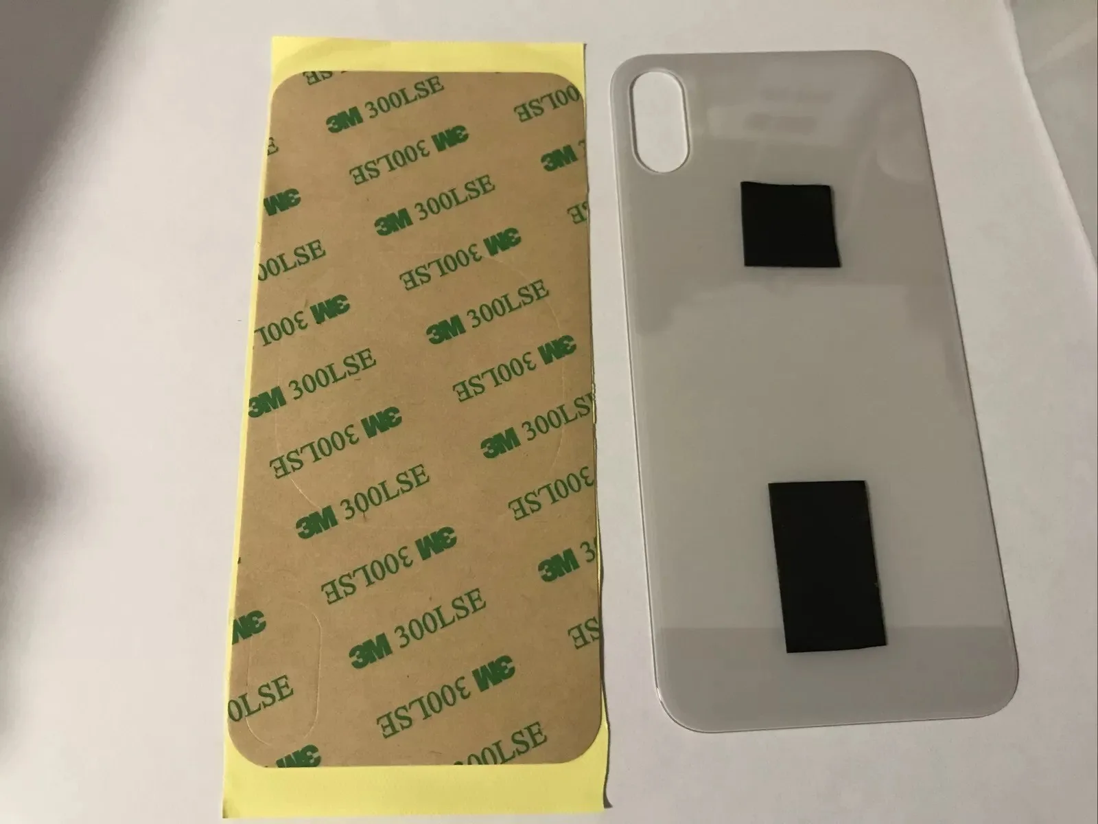 Back vetro Scocca Posteriore Per iPhone XS, Bianco Foro Big