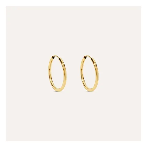 Stroili Toujours Hoop Earrings Tube Round 9kt Gold 1415900