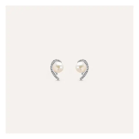 Stroili Gabrielle Orecchini con perla e cubic zirconia Oro 9kt 1413477