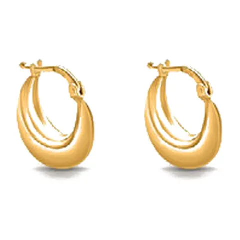 Stroili Silver Collection Orecchini dorati a cerchio bombato Argento 925 1699982