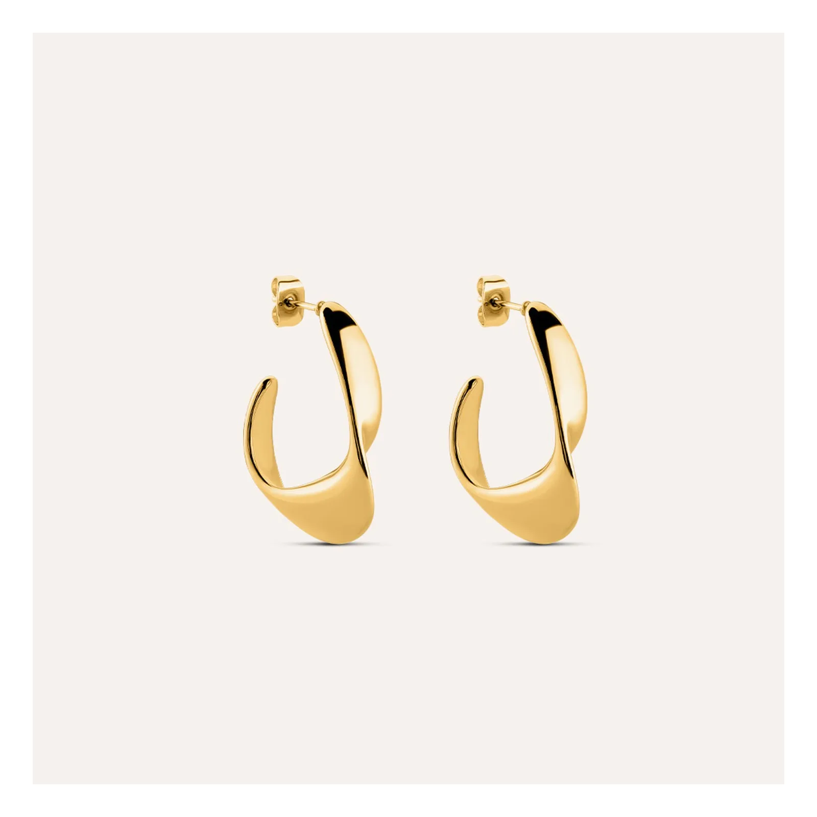 Stroili Radiance Collection Orecchini a semicerchio twist dorati Acciaio 1701763