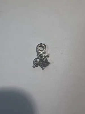 Charm pendente viaggio con mappamondo aereo e valigia - LAB22609302204