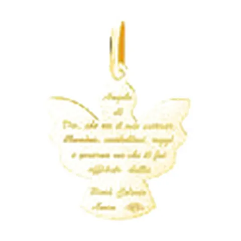Stroili Holy Collection Pendente angelo con preghiera incisa Oro 9kt 1409485