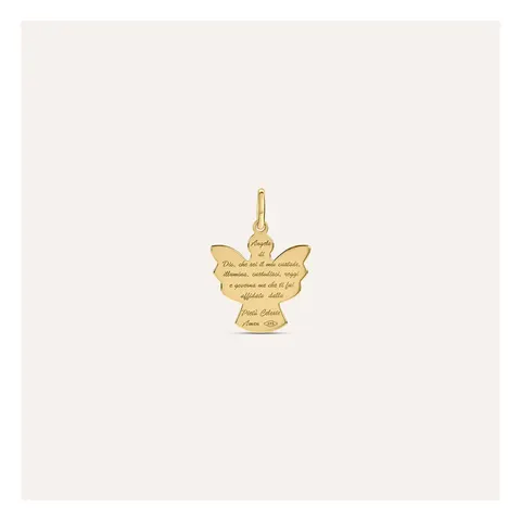 Stroili Holy Collection Pendente angelo con preghiera incisa Oro 9kt 1409485