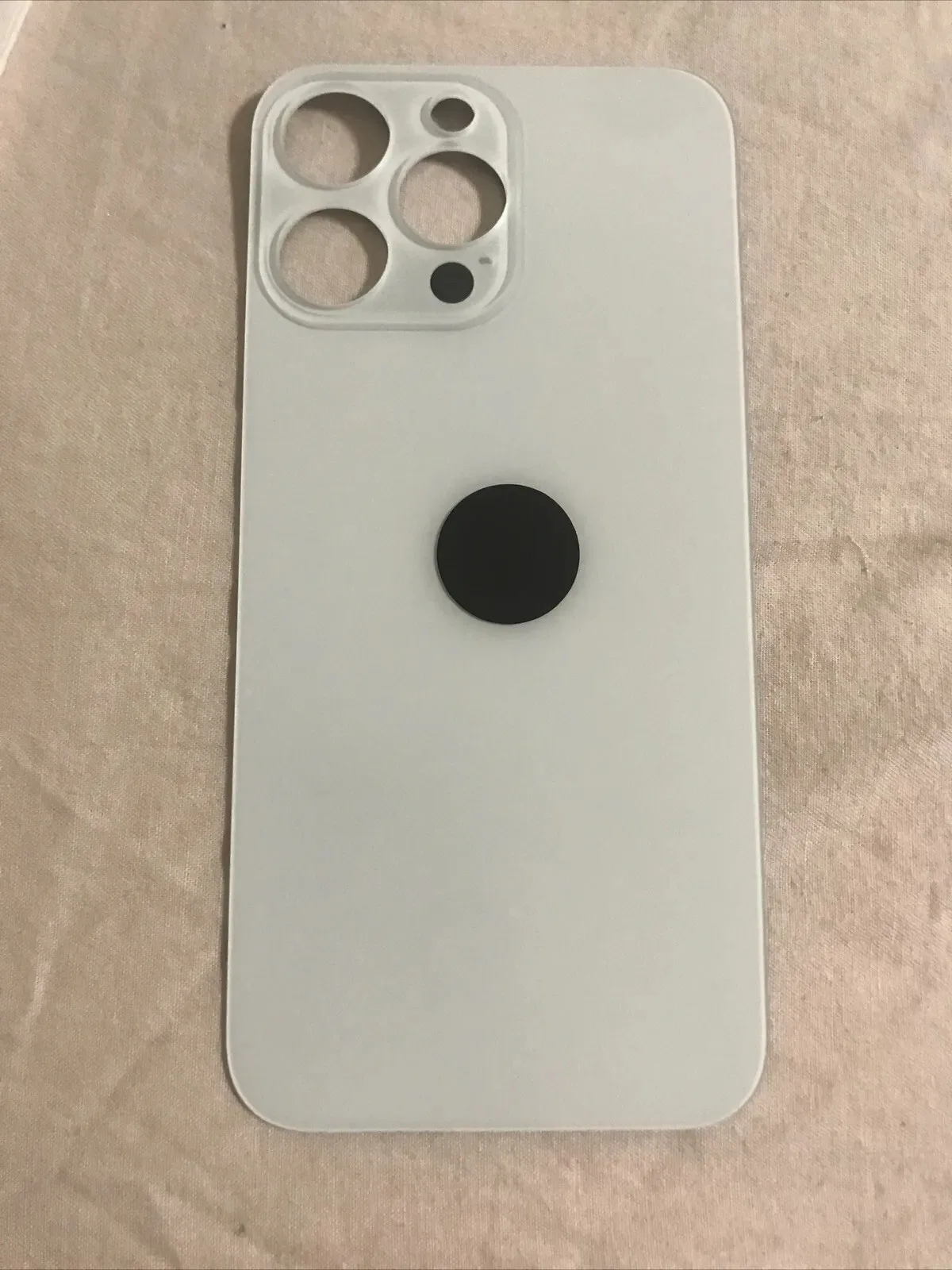 Back vetro Scocca Posteriore Per iPhone 14 Pro Max Bianco Silver foro BIG