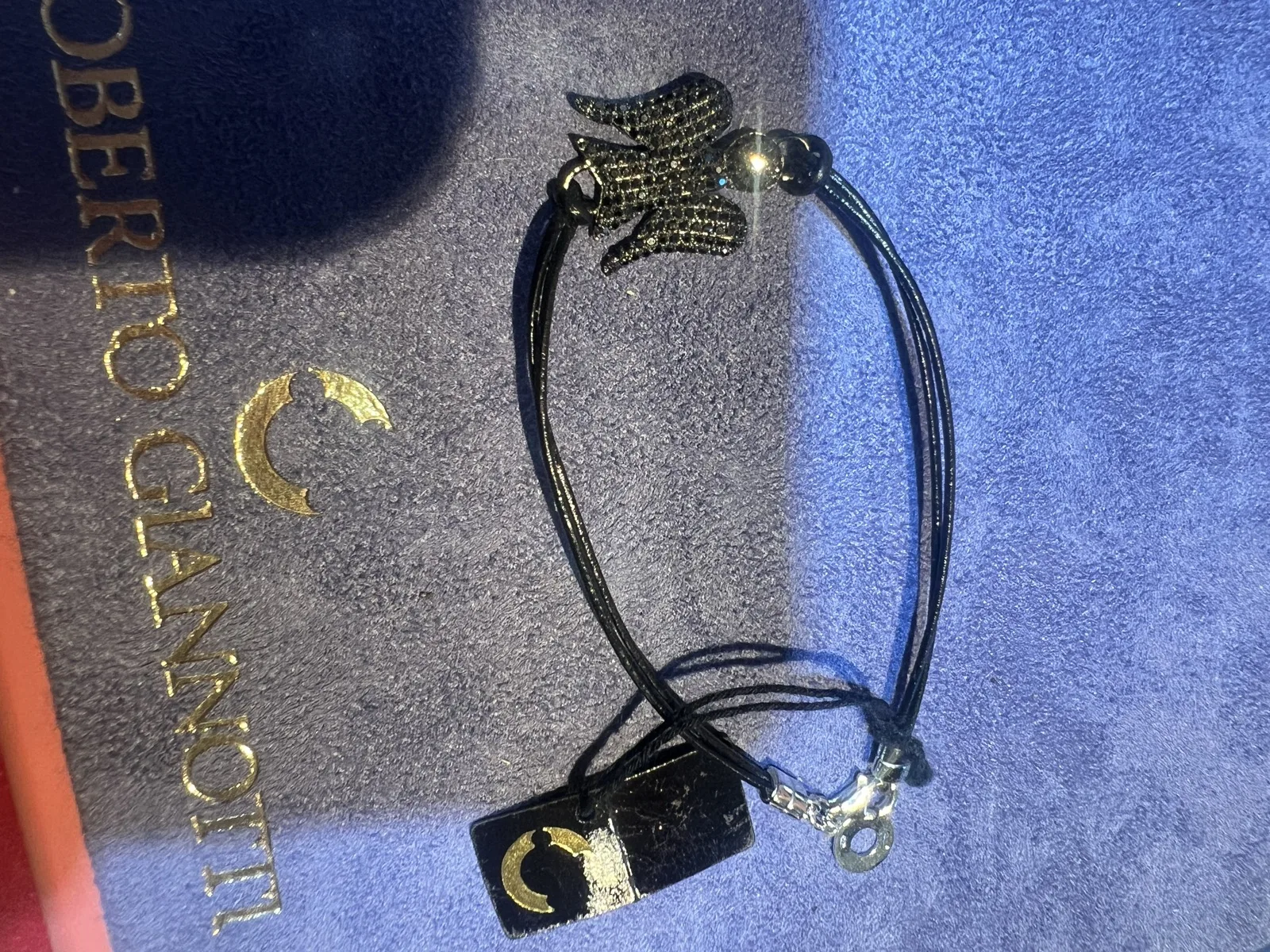 Roberto Giannotti bracciale angelo argento pietre nere