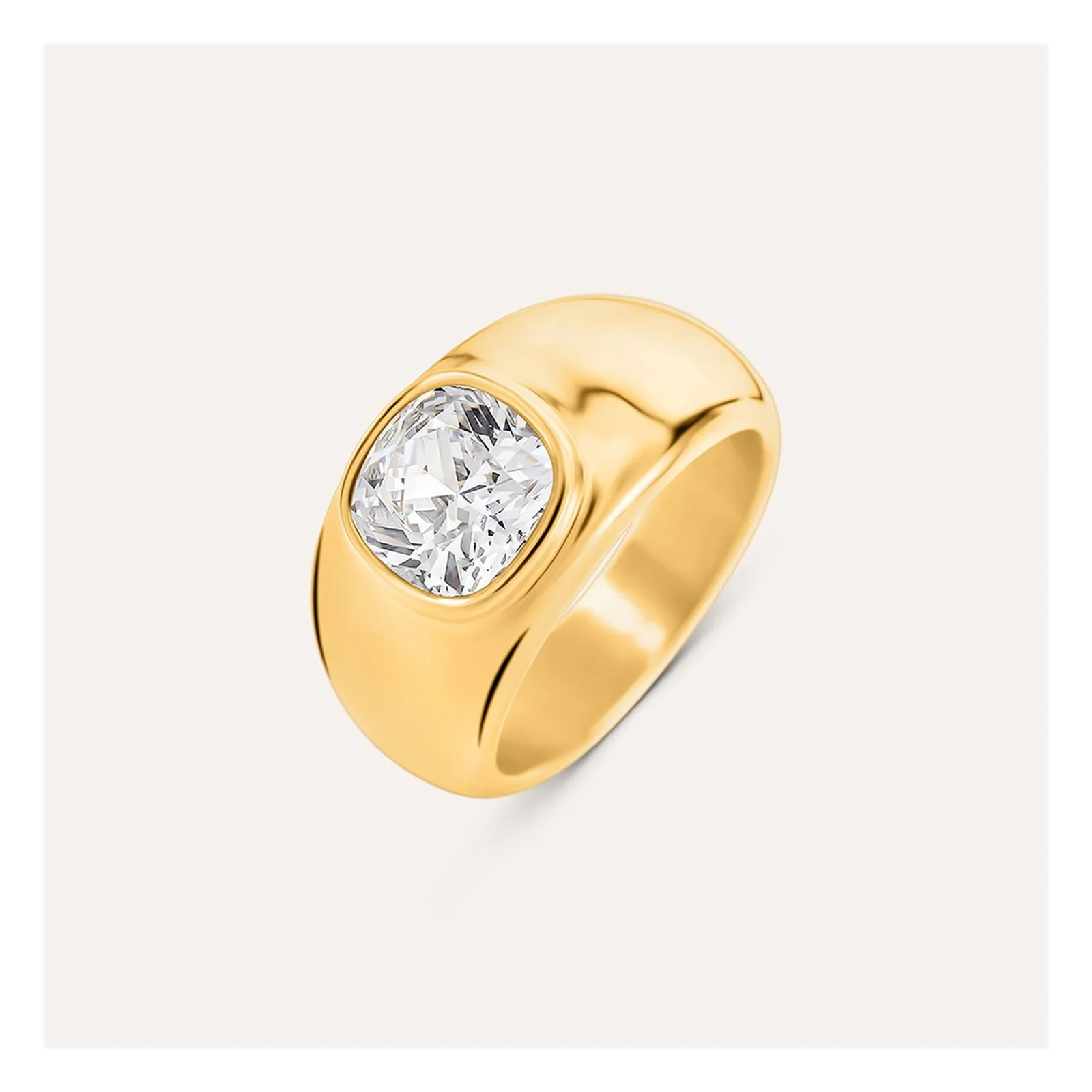Stroili Aura Collection Anello fascia dorato con cubic Acciaio Misura 16 1701412