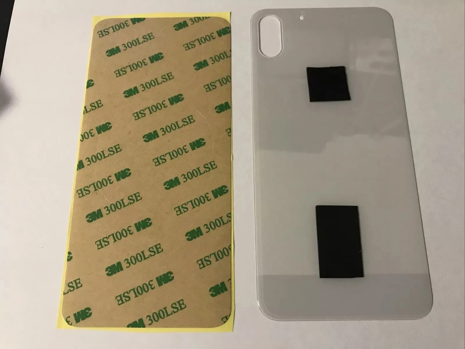 Back vetro Scocca Posteriore Per iPhone XS Max, Bianco Foro Big