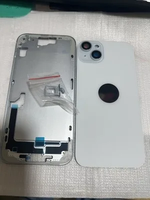 Compatibile Per Apple scocca Chassis Iphone Frame 15 Plus Bianco Vetro Posterior