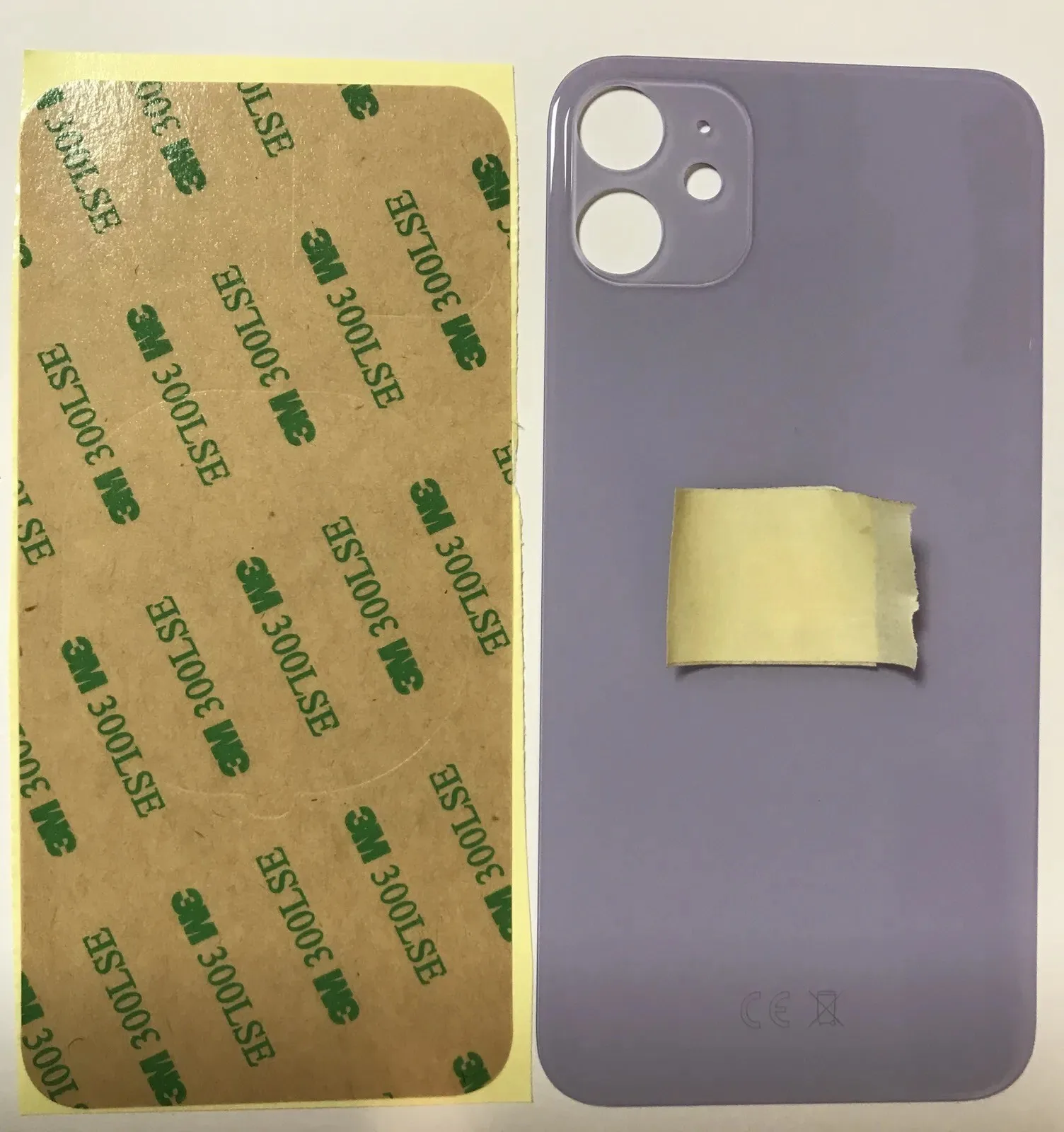 Back vetro Scocca Posteriore Per iPhone 12 Lilla viola Foro Big