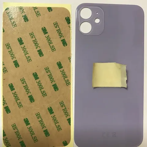 Back vetro Scocca Posteriore Per iPhone 12 Lilla viola Foro Big