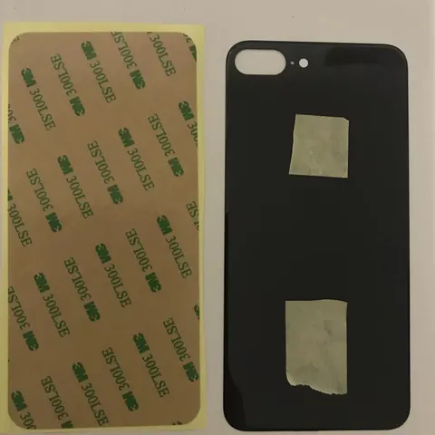 Back vetro Scocca Posteriore Per iPhone 8 Plus Nero Grigio Siderale Foro grande