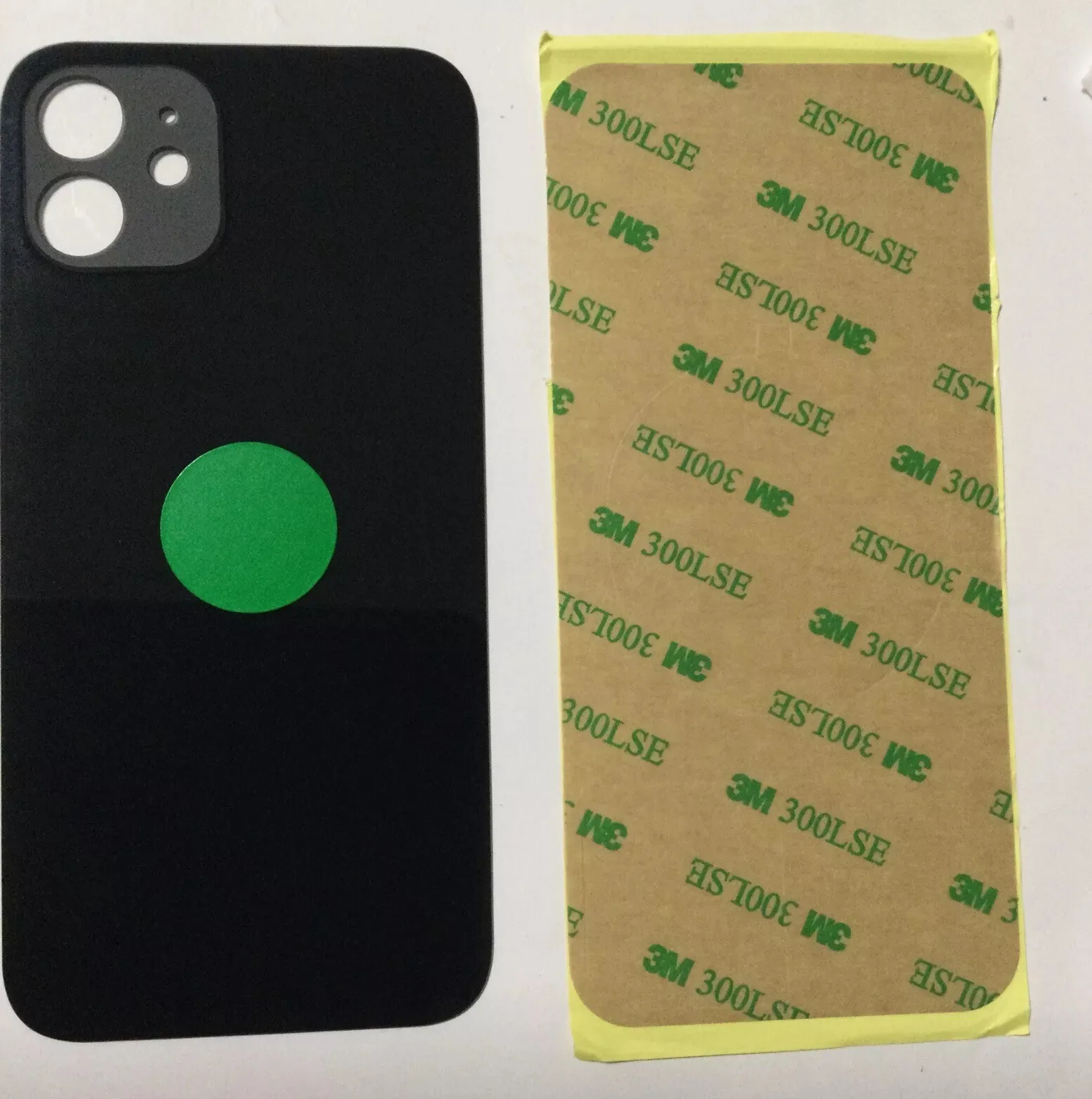 Back vetro Scocca Posteriore Per iPhone 12 Nero Grigio Siderale Foro BIG