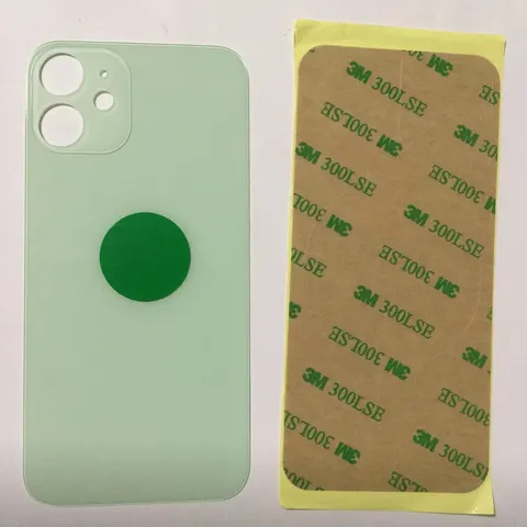 Back vetro Scocca Posteriore Per iPhone 12 , Verde Foro BIG
