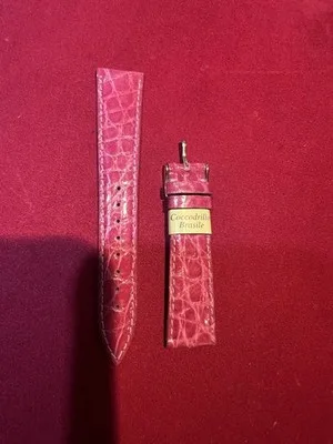 Cinturino Orologio 20mm in Vera Pelle Coccodrillo Brasiliano Fucsia - 2606231624