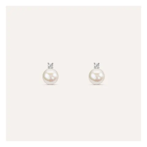Stroili Silver Pearls Orecchini lobo con cubic zirconia Argento 925 1693161