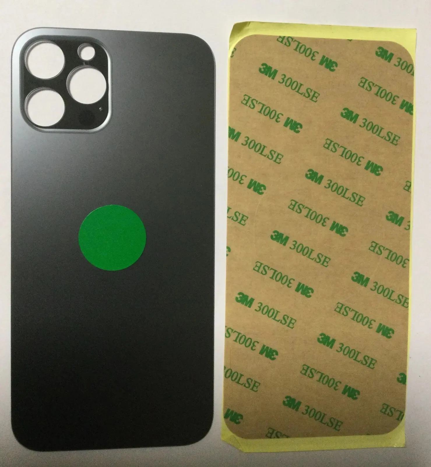 Back vetro Scocca Posteriore Per iPhone 12 Pro Max Nero Grigio Siderale Foro BIG