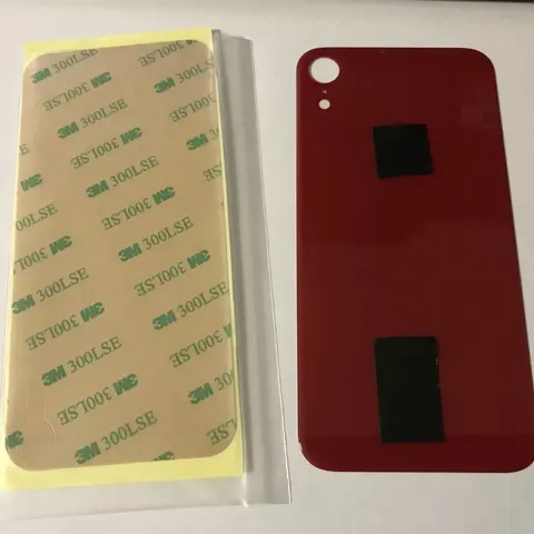 Back vetro compatibile Scocca Posteriore Per iPhone XR Rosso Foro Big con Logo