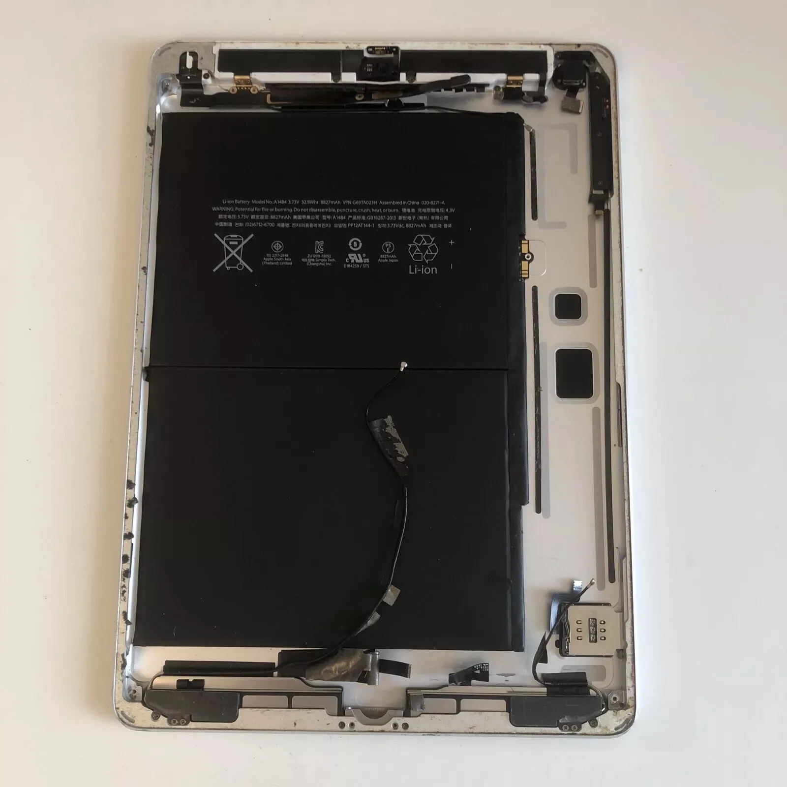 Originale Apple iPad Air Chassis scocca Fotocamer Cellular A1475 Silver B