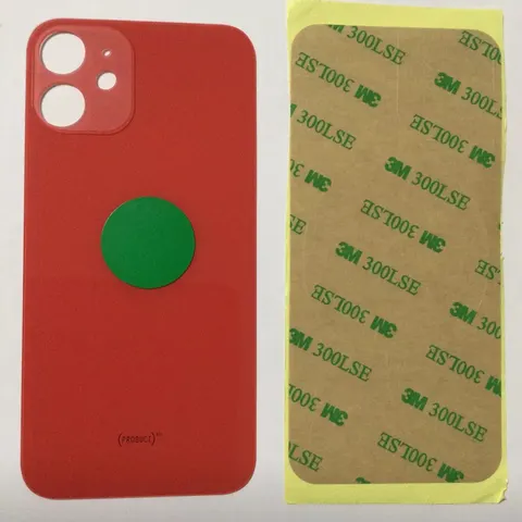Back vetro Scocca Posteriore Per iPhone 12 Mini , Rosso Foro BIG