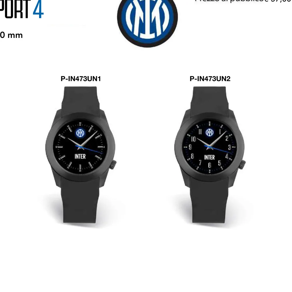 LD FC Inter Orologio Calcio Sport 4 40 mm P-IN473UN2 Originale Ufficiale