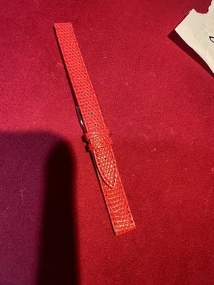 Cinturino per orologio in pelle lucertola rosso 12mm - 2606231408