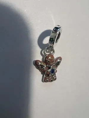 Charm Pendente Angelo con Dettagli a Stella e Smalto Marrone - LAB22609302105