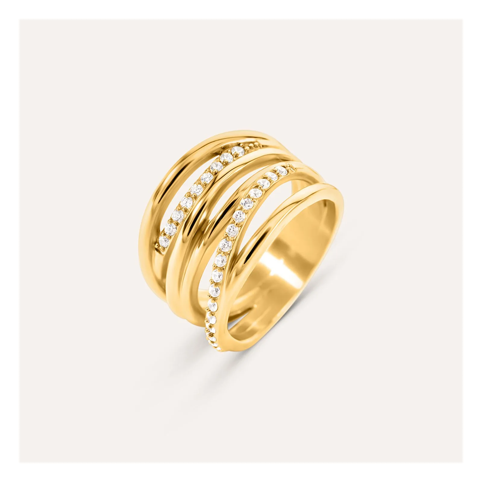 Stroili Aura Collection Anello fascia doppio intreccio Acciaio Misura 14 1701398