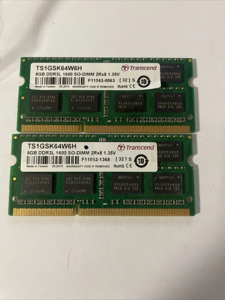 Ram For Apple Macbook Imac 8gb X2 16gb Total Pc3 Ddr3L Sodimm Memoria Trascend