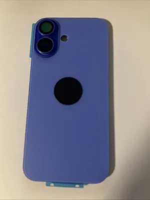 Back vetro Scocca Posteriore Per iPhone 16 Compatibile Magneti Azzurro Blu