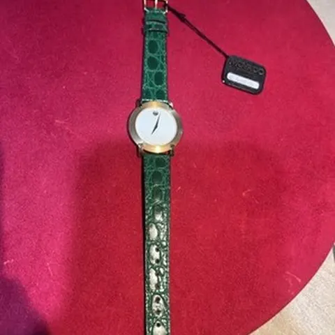 Orologio Movado Museum Dial Vintage con Cinturino in Pelle Verde - 87 A2 864
