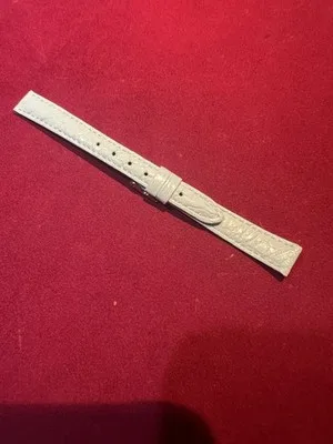 Cinturino per orologio in vera pelle di coccodrillo bianco 12 mm - 2606251306